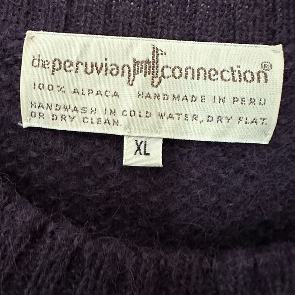 Peruvian Connection Crew Neck Alpaca Sweater XL purple, Academia, Classic Style - Picture 3 of 5